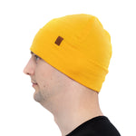 MENIQUE 100% Merino Wool Mens Beanie Power Mango