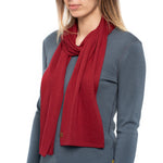 MENIQUE 100% Merino Wool Womens Scarf Royal Cherry