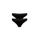 MENIQUE Women Thong Briefs 2-Pack Black