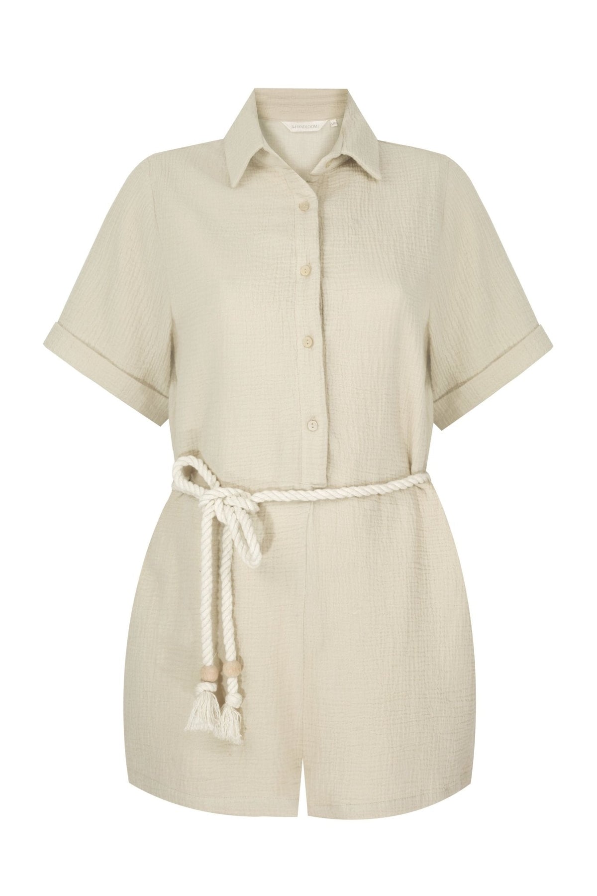 THE HAND LOOM Mia Romper - Oatmeal