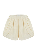 THE HAND LOOM Mia Short - Natural with Gold Stripes