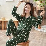 Strawberry Harvest Polka Dot Cotton Womens Pajama Set