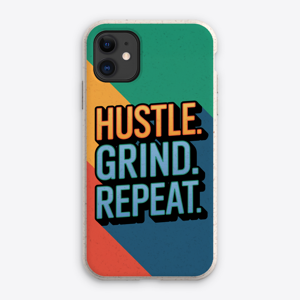 Hustle, Grind, Repeat Quote Biodegradable Bamboo Iphone Case