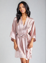 Magnolia Blush 16MM 100% Mulberry Silk Womens Robe | Hypoallergenic - Allergy Friendly - Naturally Free