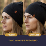 MENIQUE 100% Merino Wool Womens Beanie Black