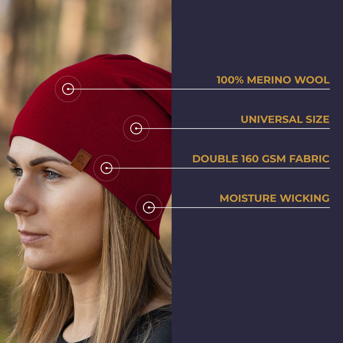 MENIQUE 100% Merino Wool Womens Beanie & Gaiter 2-Piece