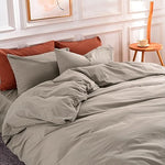 Pure Serenity Solid Organic Cotton Duvet Cover & Pillowcase Set