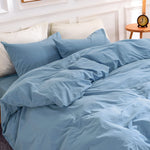 Pure Serenity Solid Organic Cotton Duvet Cover & Pillowcase Set