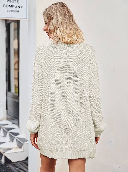 Glacier Mountains Cable-Knit Long Sleeve Cardigan