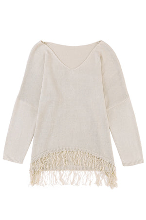 Moonlit Meadow Knit Fringe Sweater | Hypoallergenic - Allergy Friendly - Naturally Free