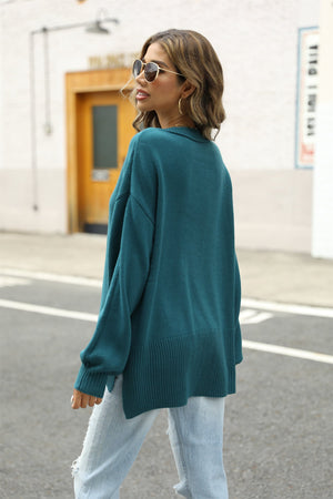 Oceanic Orchard Round Neck Dropped Shoulder Sweater | Hypoallergenic - Allergy Friendly - Naturally Free